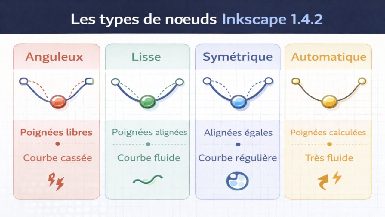 Inkscape 1.4.2 tuto français - Courbes de Béziers - Types (Episode 56)