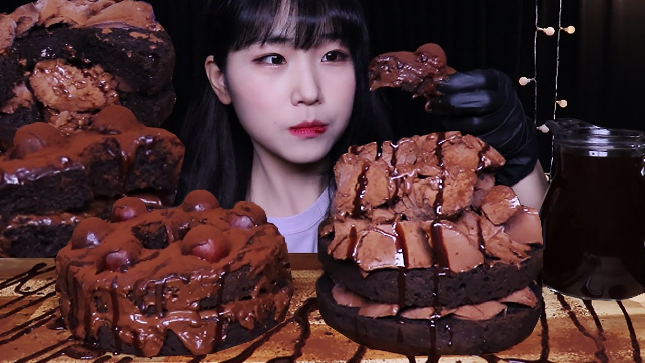 SUB)누텔라 초코 케이크, 초코 아이스크림 케이크 초코 디저트 먹방 NUTELLA CHOCOLATE CAKE, CHOCOLATE ICE CREAM CAKE MUKBANG ASMR