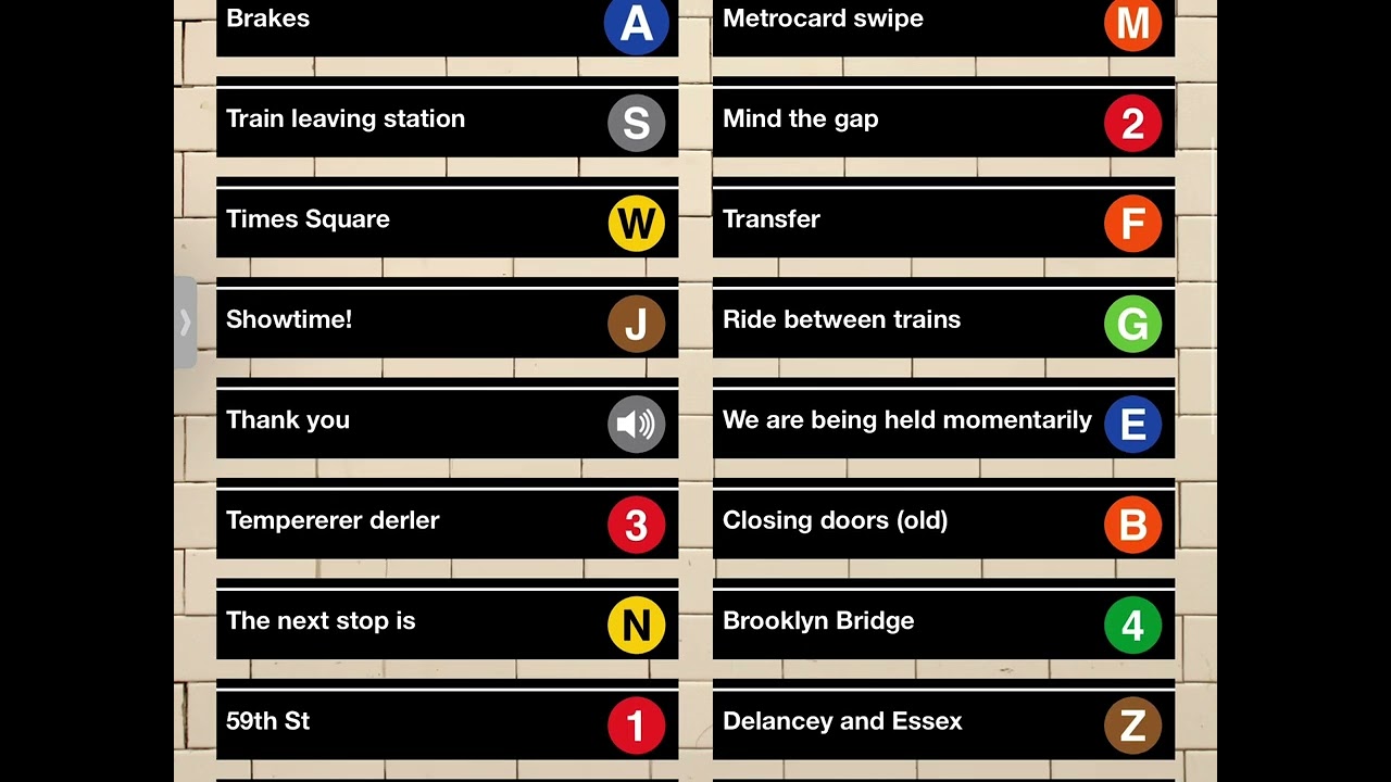 MTA Sounds - (App) Subway Announcements: (5/20/22)