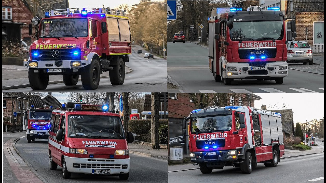 [ Deichverteidigungsalarm an der  Ostseeküste ]  Einsatzfahrten  Feuerwehren Kreis Ostholstein.