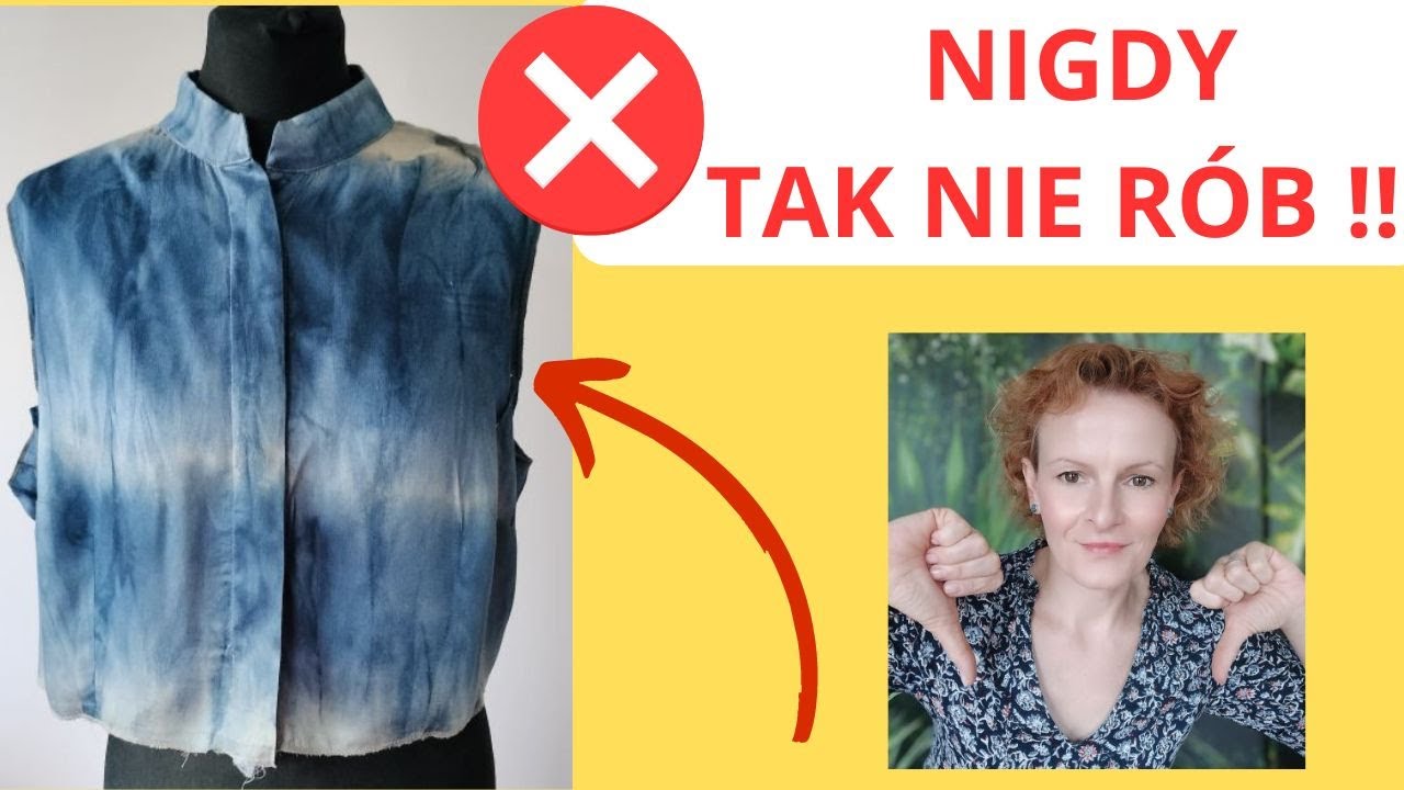 PACHA -Błędy w wykończeniu w bluzce bez rękawa, ANTY-PRZYKŁAD  początkujący. Podkrój pachy- obszycie
