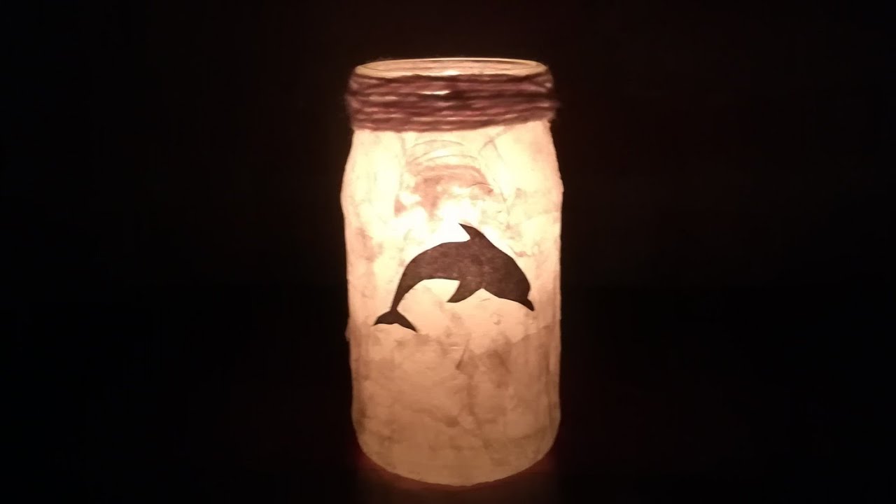 Como hacer un portavelas con frasco de vidrio