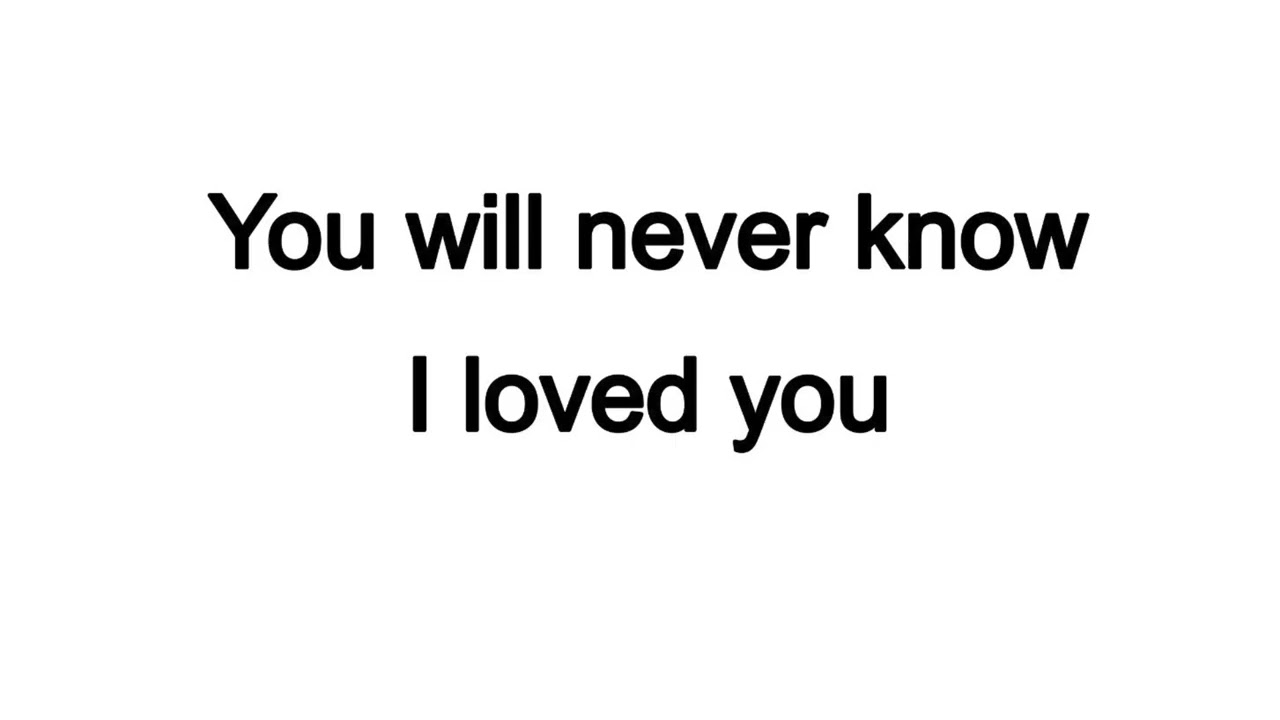 You Will Never Know I Loved You