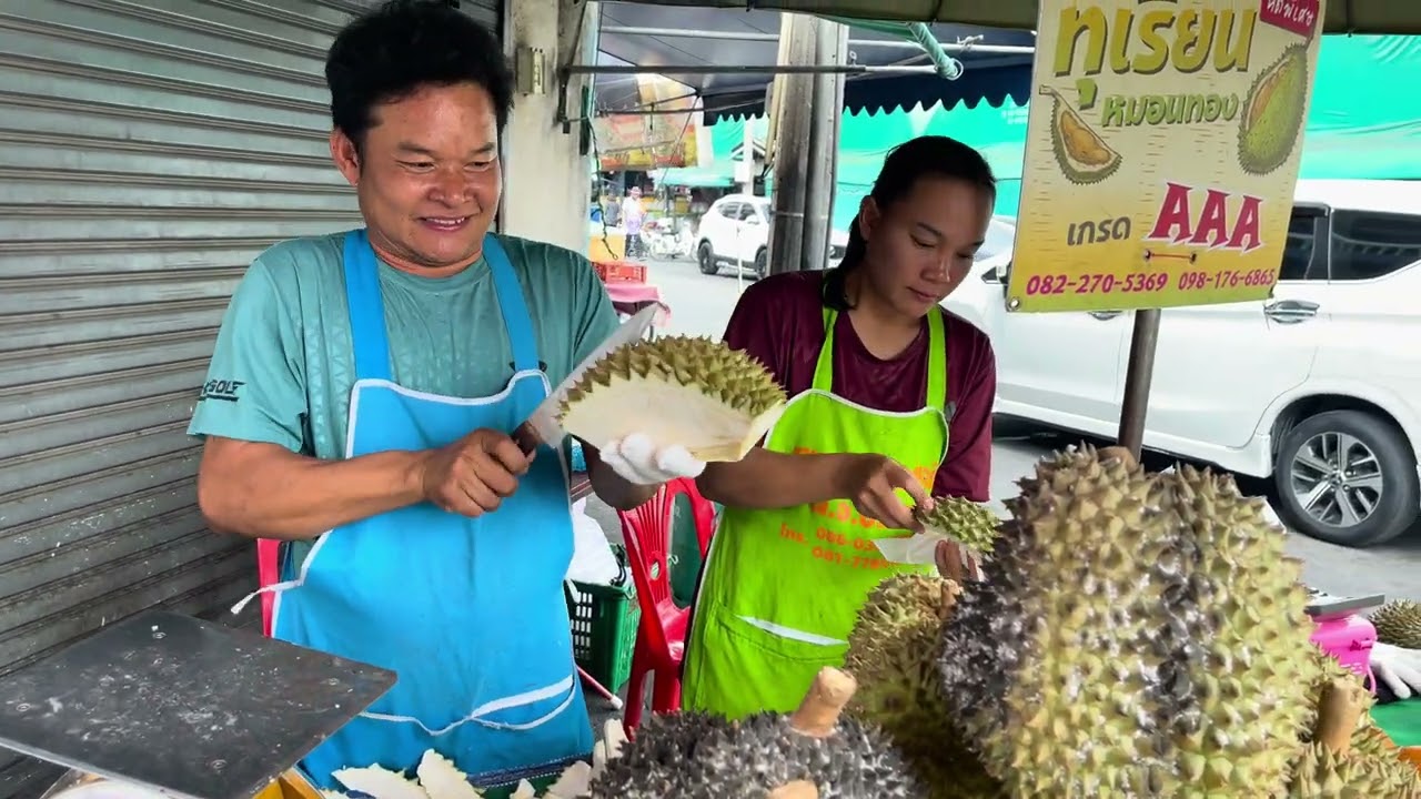 เฮียรักษ์ อาราเบ้‼️ทุเรียนหมอนทอง คัดเกรดAAA พูใหญ่พูเหลืองๆเลยครับ #thailand #thaifood