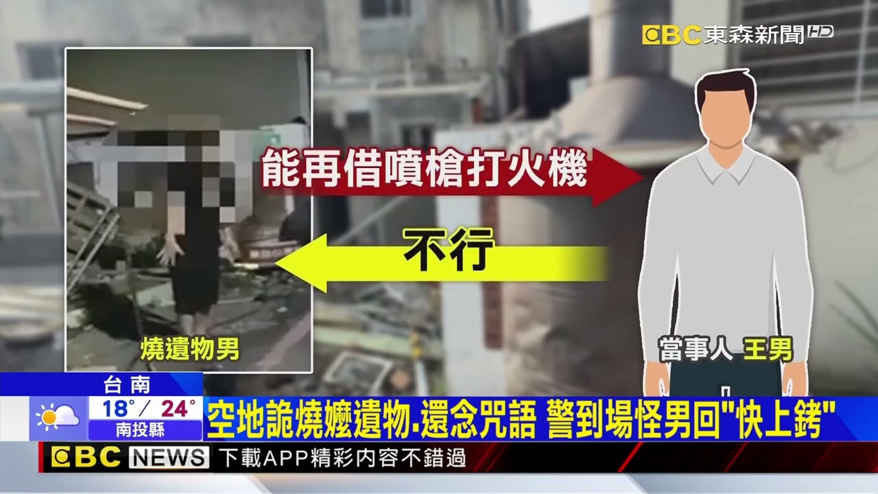 借金爐噴槍遭拒！詭男空地燒「嬤」遺物 突爆炸@newsebc