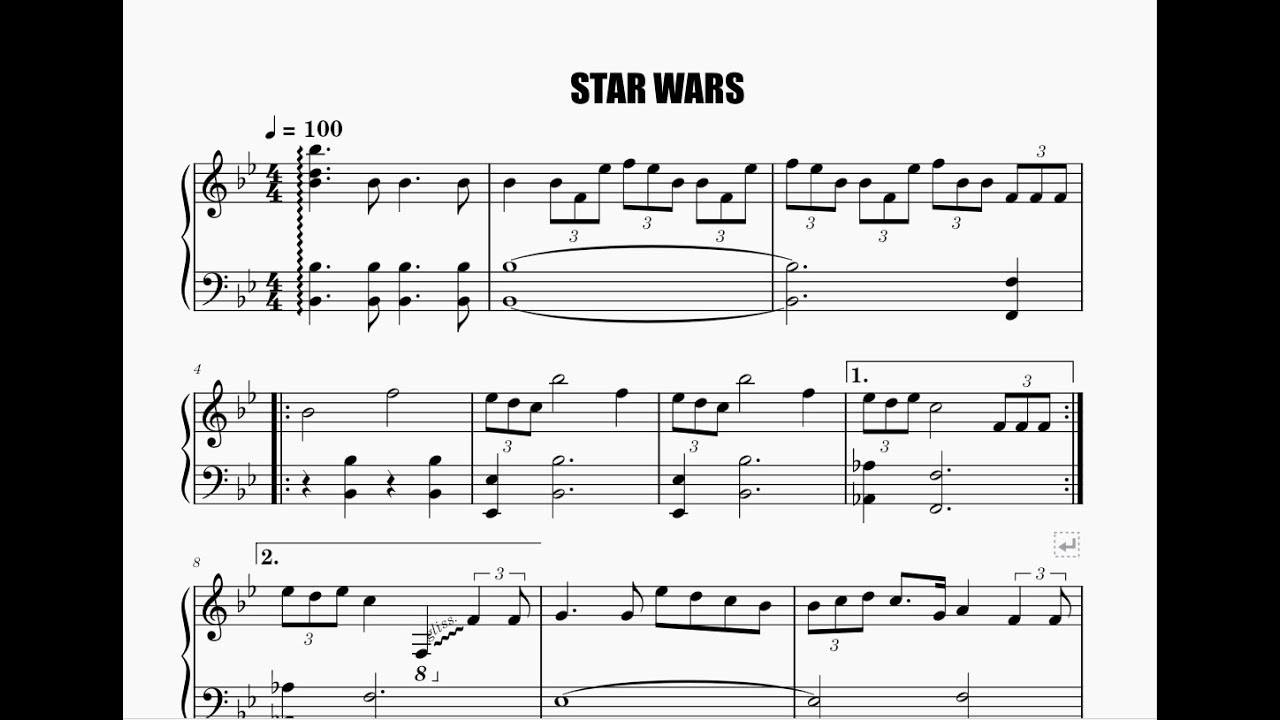 STAR WARSのテーマ　スターウォーズ　（ピアノ簡易版）