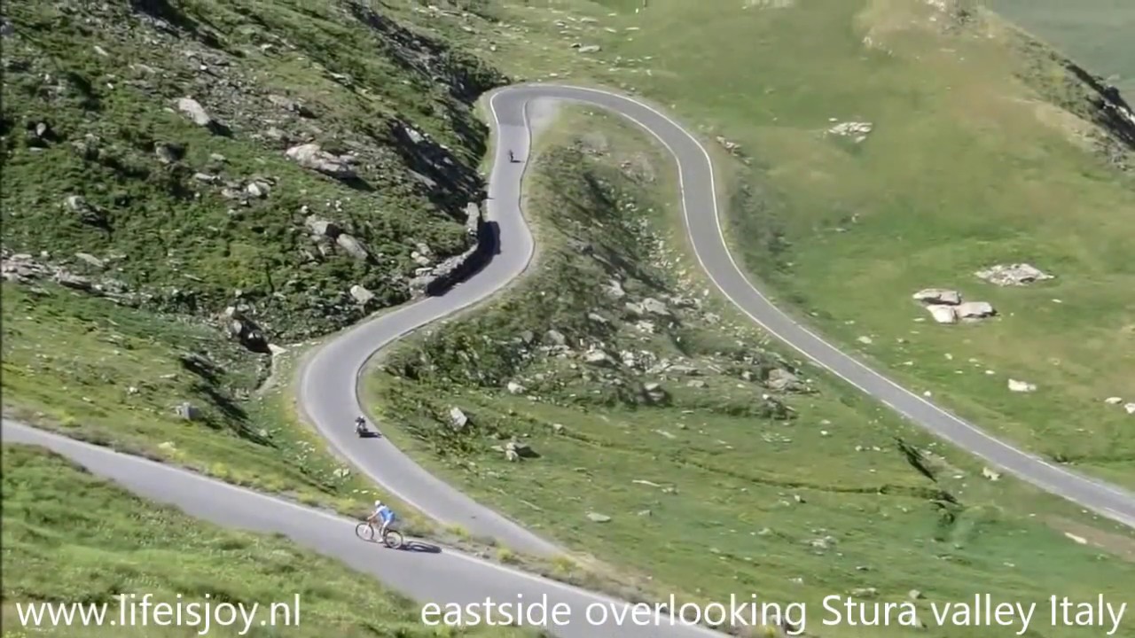 Col Agnel Colle dell Agnello, 3th highest pass Alps, France Italy on BMW R1200GS motorbikes