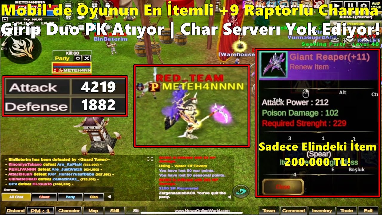 OldKetz7 - Mobil'de Oyunun En İtemli +9 Raptorlu Warrior Char İle Duo PK Atıyor! | Nowa Online