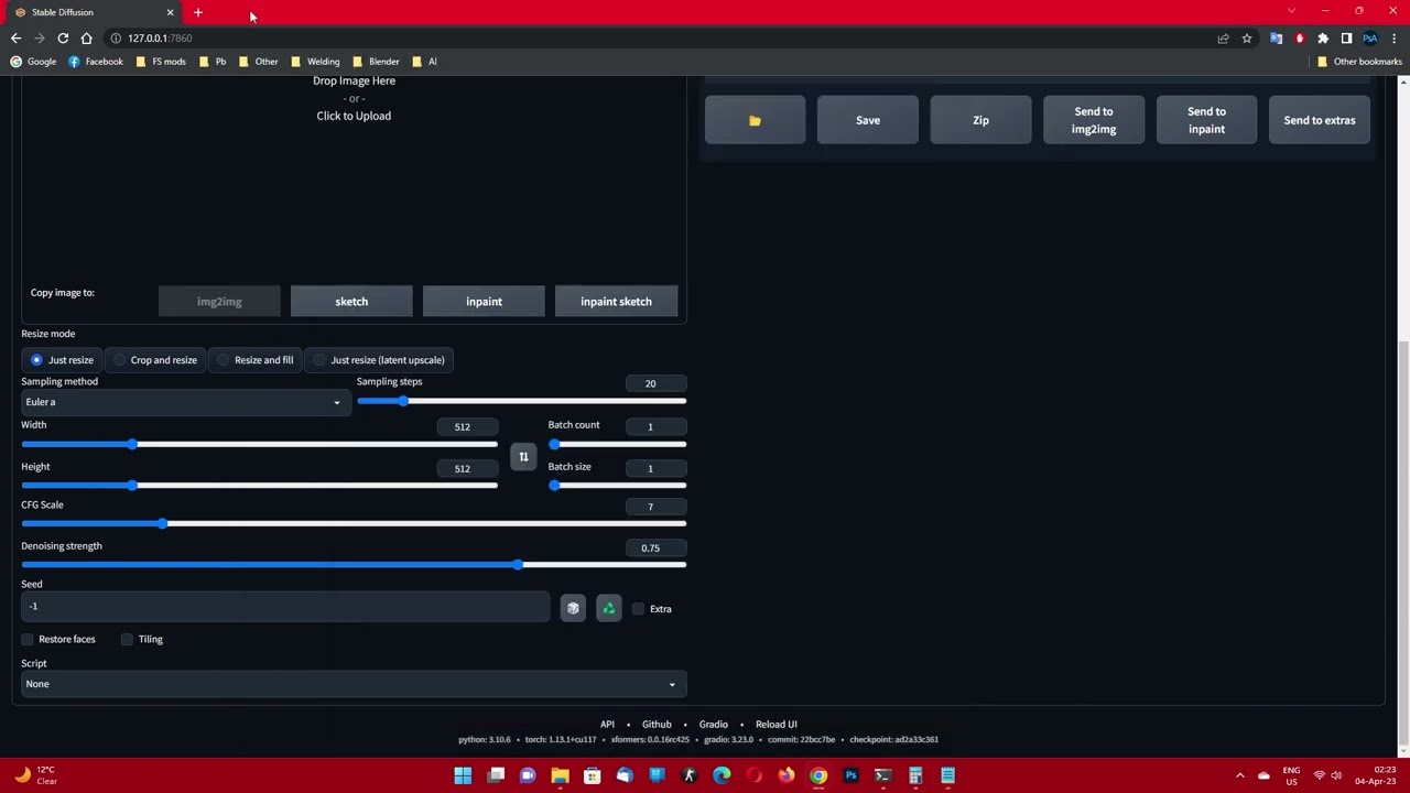 How to change default values in Stable Diffusion