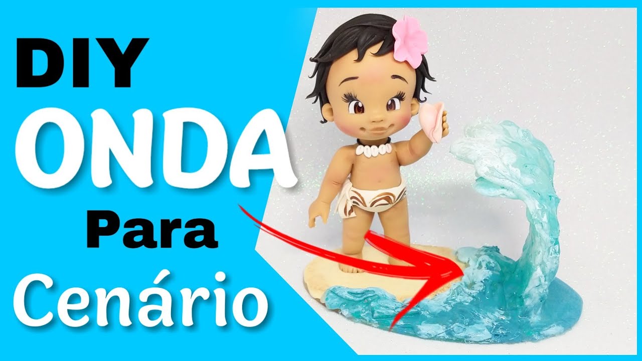 DIY - Onda para cenário de topo de bolo em Biscuit || Moana ||Pierre Marinho