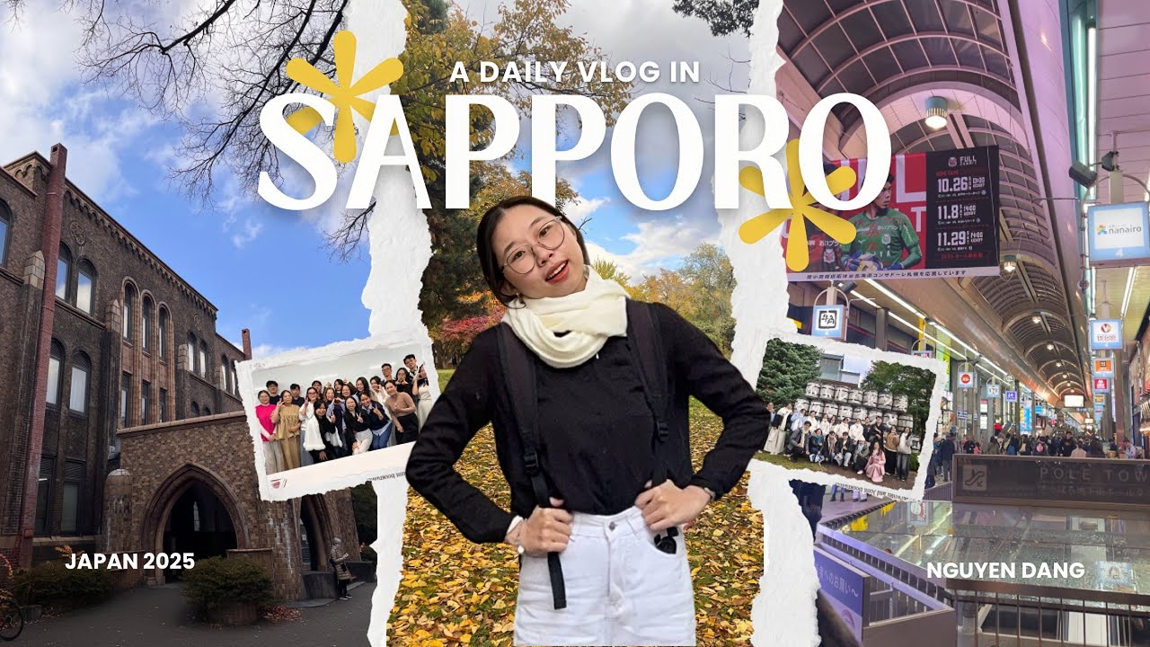 #Ep2 | Đi học, tuyết rơi, bảo tàng bia, ăn sushi, Don Quijote, Nakajimakoen 🍂❄️|Hokkaido series 2025