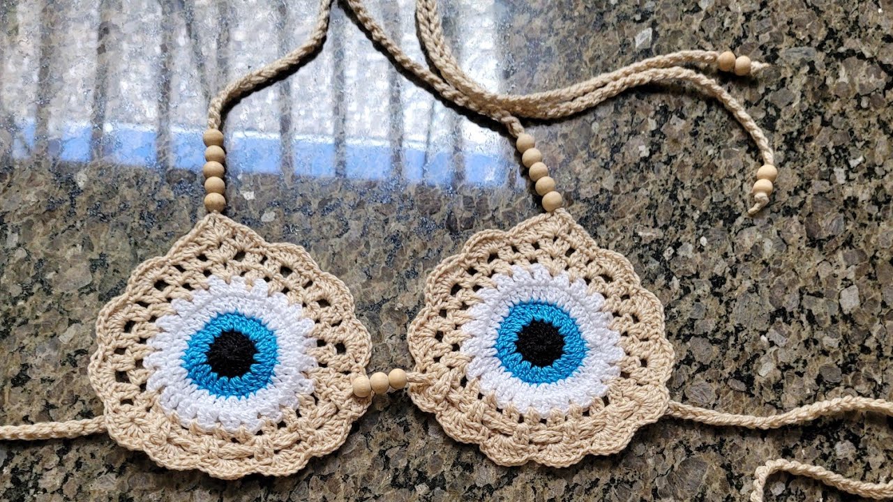 biquíni de crochê olho grego parte de cima#crochet #croche #top #olhogrego