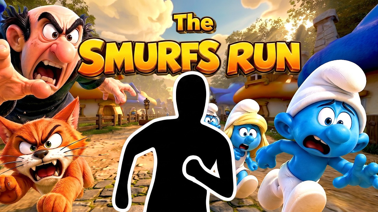 4K Immersive Interactive Warm Up丨 THE SMURFS RUN丨Easy Daily Routine