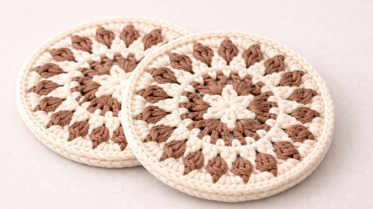 ☕ Tığ İşi Yuvarlak Bardak Altlığı Seti | Round Crochet Coasters
