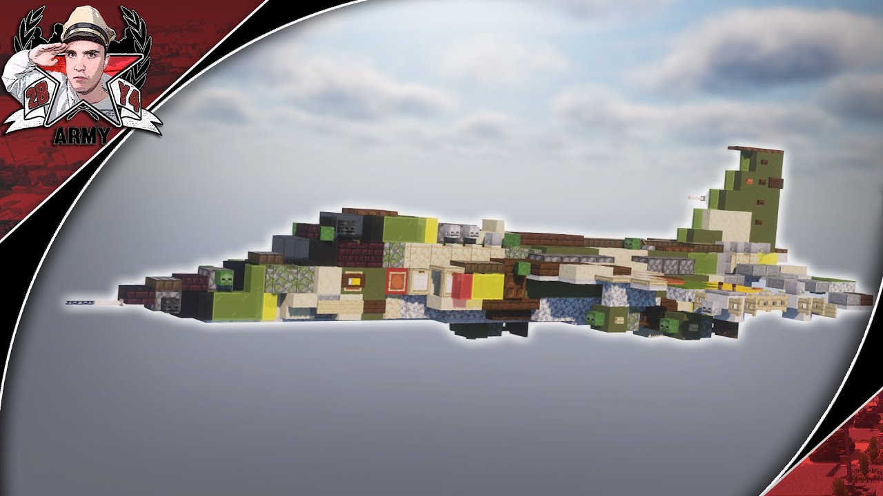 Minecraft: Cold War Mitsubishi F-1 | Ground-Attack Aircraft Tutorial (In-Flight + Landed Version)