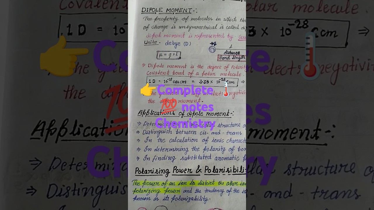 👉Dipole moment 🌡️BSc 1st semester 💥 Chemistry/JEE ADVANCED/JAM/GATE & UNIVERSITY EXAM 🔥 #chemistry 1