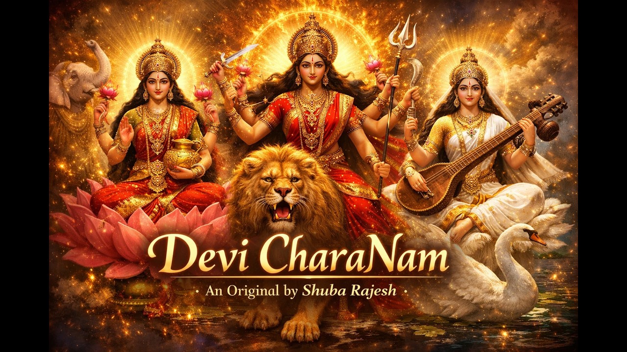 Devi Charanam 🔱 | A Powerful Song for Lakshmi, Durga & Saraswati