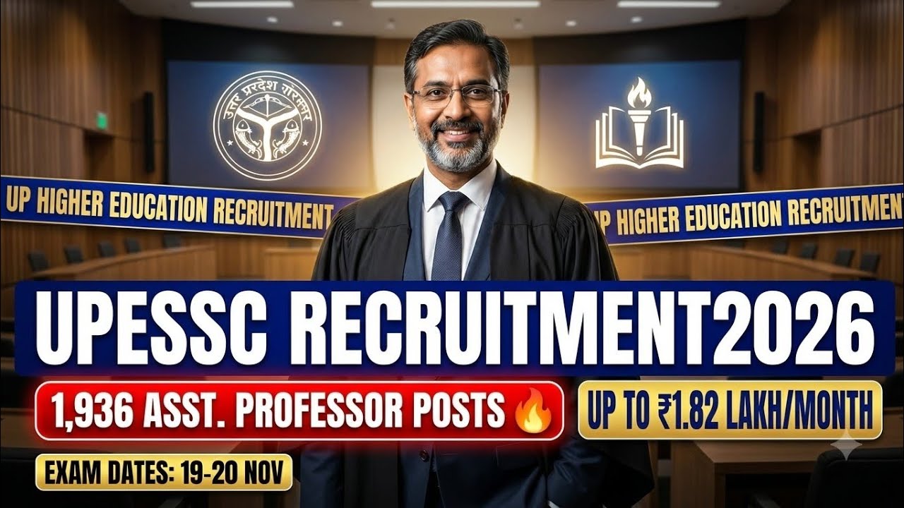 UPESSC Assistant Professor Recruitment 2026 | 1,936 Vacancies | Salary Up to ₹1.82 Lakh 