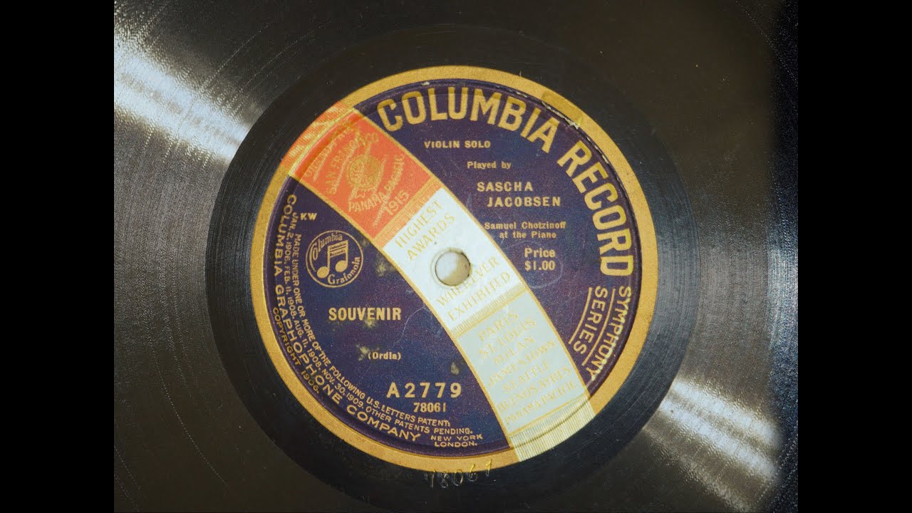 Souvenir - Sascha Jacobsen (1919)
