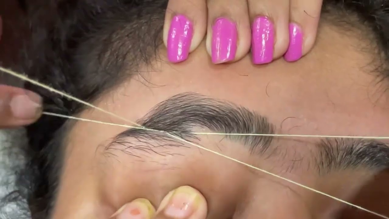 Thick joint eyebrows threading tutorial for beginners// eyebrows threading tutorial step by step