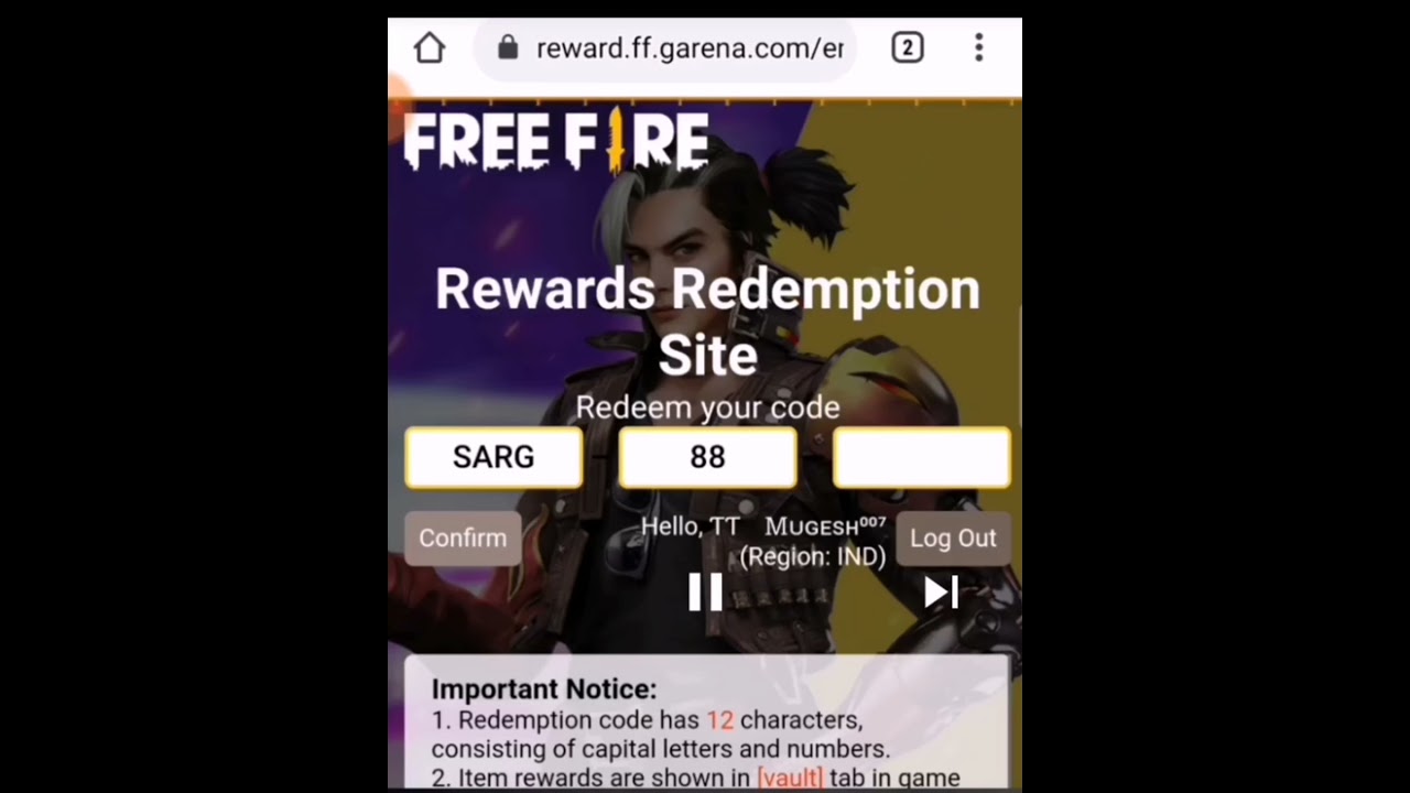 Free fire free redeem code Claim now ||fast #KMC KOMBAN.