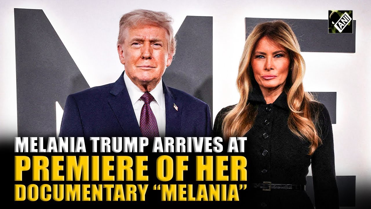 First Lady Melania Trump arrives at red-carpet premiere of her documentary “Melania” with Prez Trump