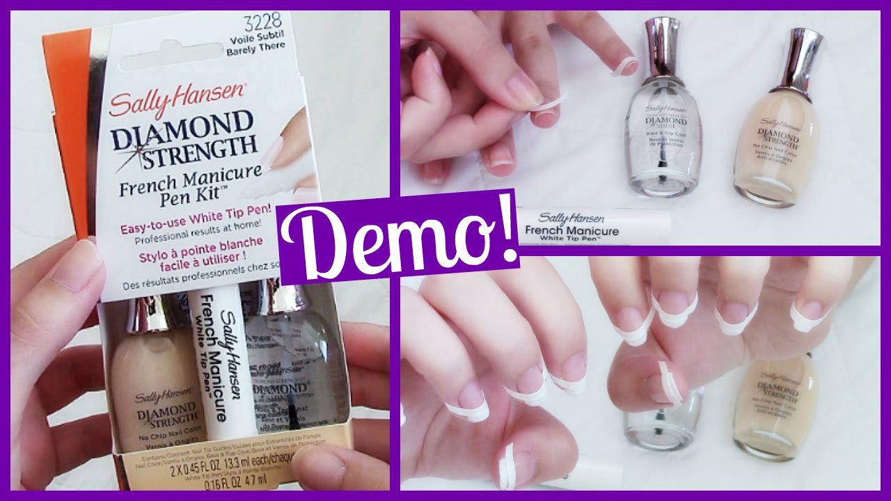 Sally Hansen Diamond Strength French Manicure Pen Kit Demo & First Impression!
