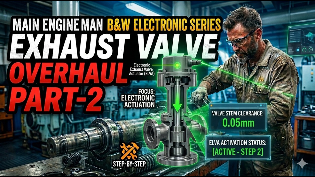 SECOND ENGINEER JOBS...EXHAUST VALVE TOP COVER OVERHAUL  ... MAIN ENGINE MANB&W ME 8.2 ...PART-2