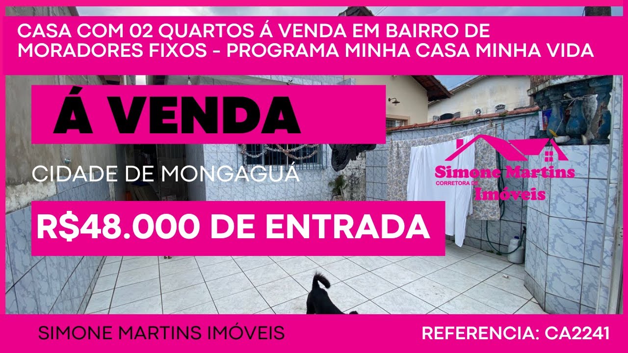 CASA COM 02 QUARTOS Á VENDA NA PRAIA DE MONGAGUÁ REF. CA2241
