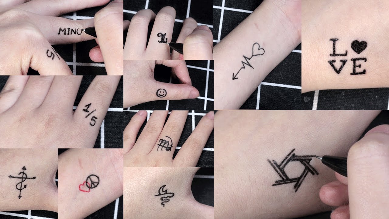Tổng hợp những hình xăm mini bằng bút mực cực đơn giản| How to make tattoo at home with pen
