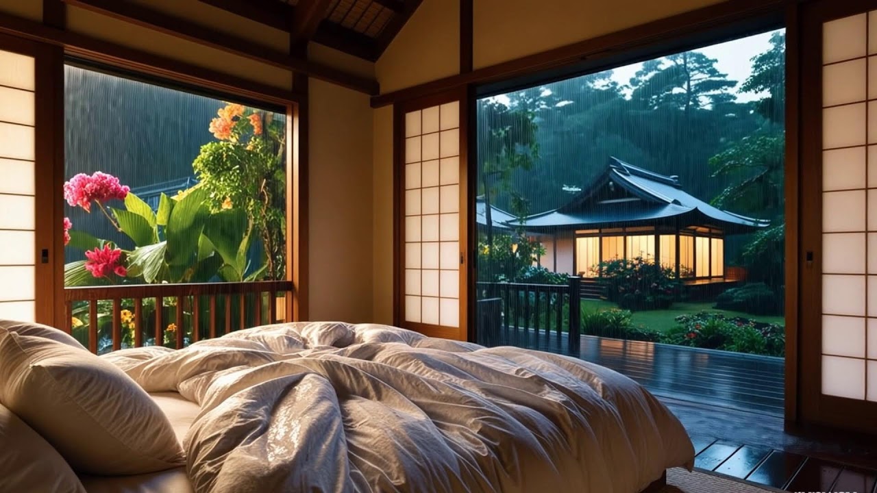 Rainy Zen Retreat with Piano Music 🌧️ | Calm Your Mind, Heal Your Soul,Rainy Atmosphere