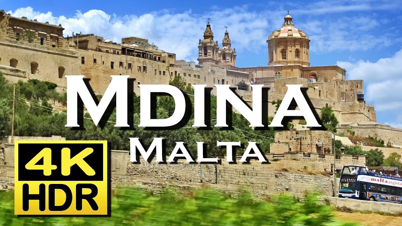 Мдина, Мальта в 4K видео HDR (UHD) Dolby Atmos 💖 Лучшие места 👀, пешеходная экскурсия