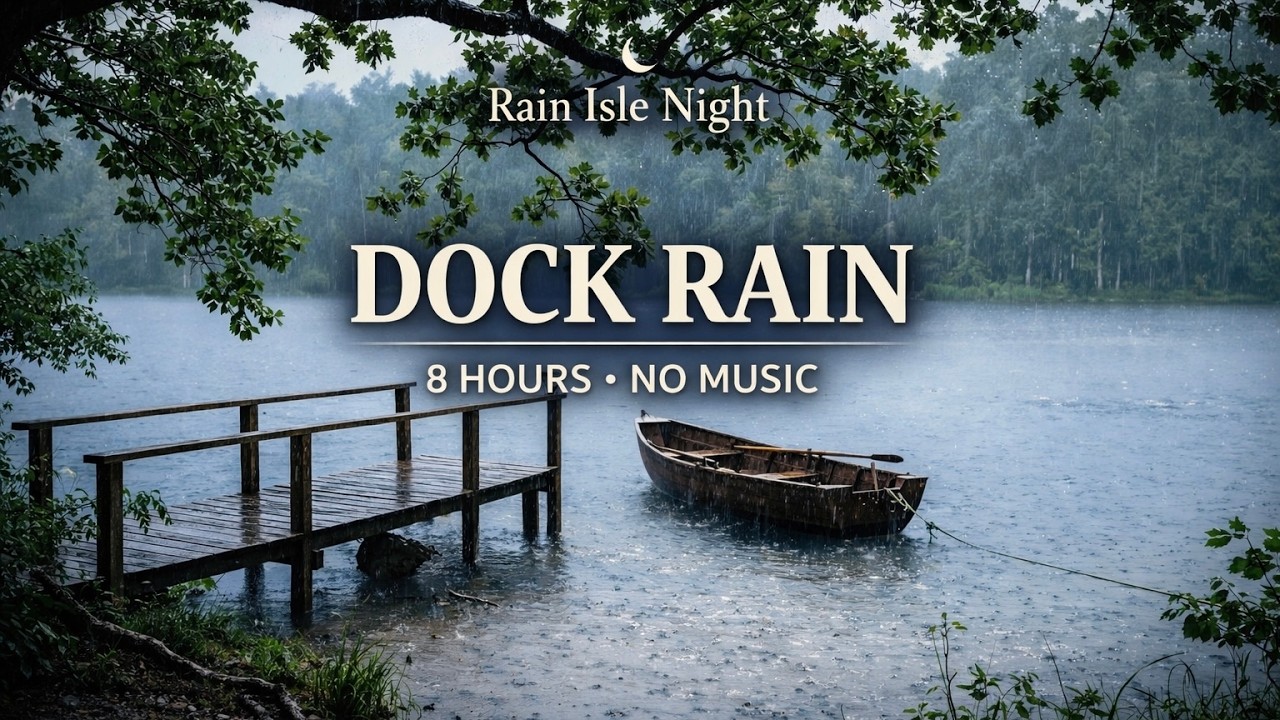 8 Hours Night Rain on the Dock | No Music