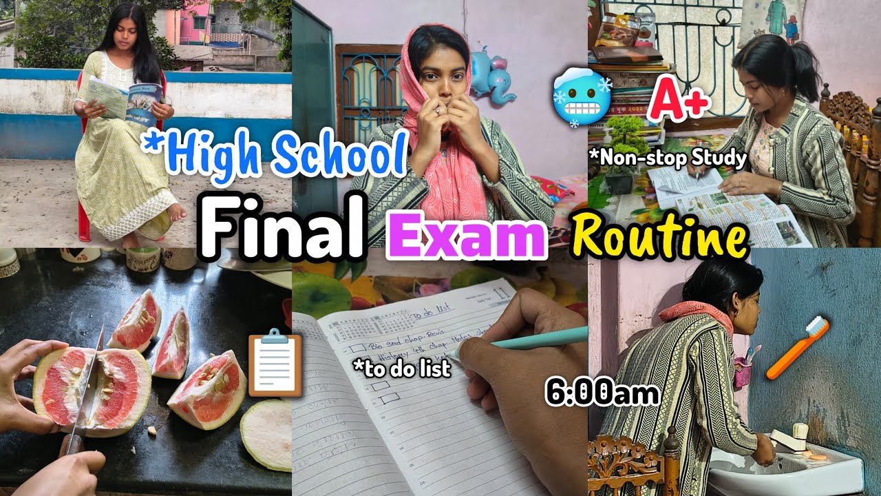 Winter 🥶High School Final Exam Study Routine 💯📚|| Before Exam Non-stop Study Challenge⏰ #studyvlog