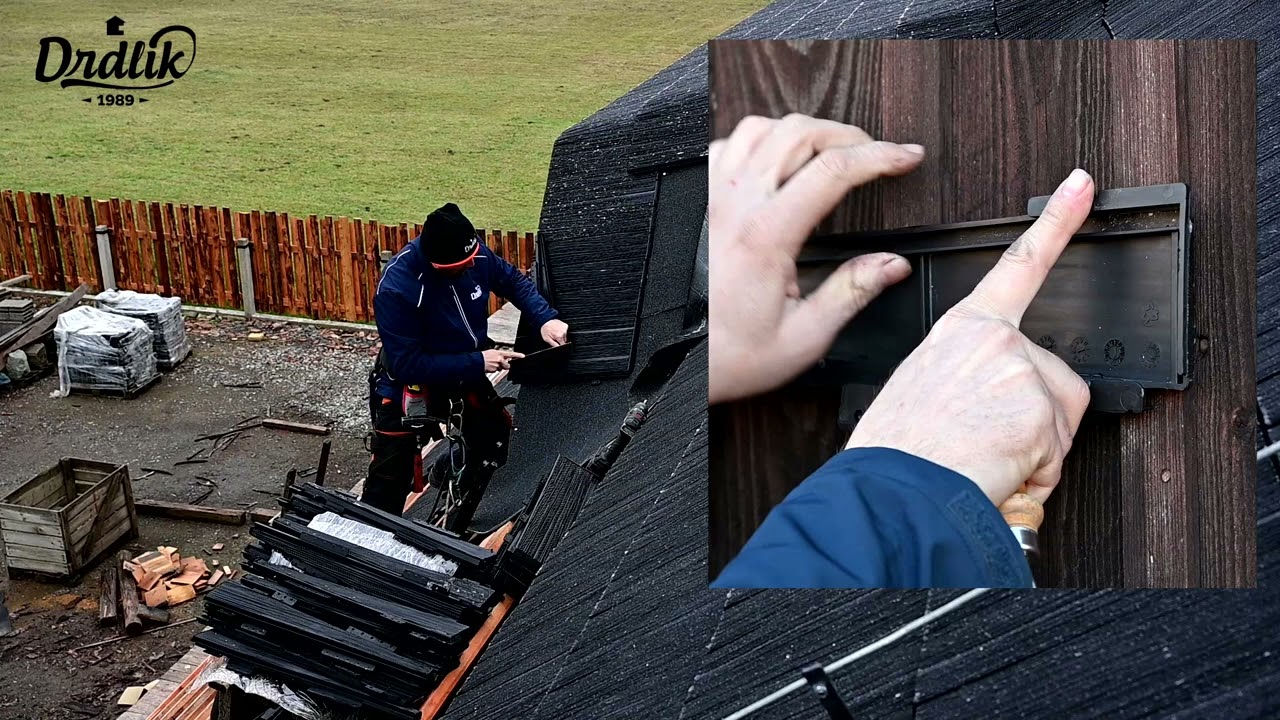 MONTÁŽŇÍ VIDEO: Jak na ÚŽLABÍ U VIKÍŘE (Volské oko, Napoleonský klobouk) u plastového šindele EUREKO