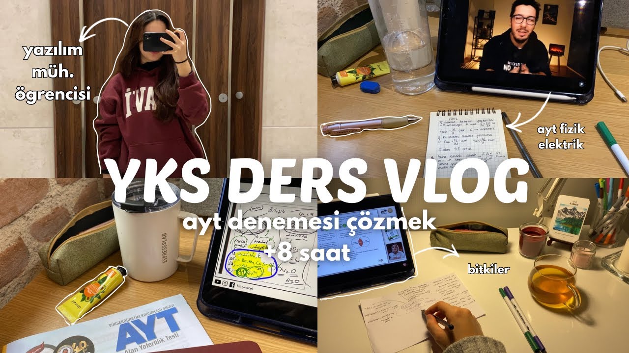 +8 saat ders çalışmak, ayt deneme, elektrik,bitki…#yks2026 