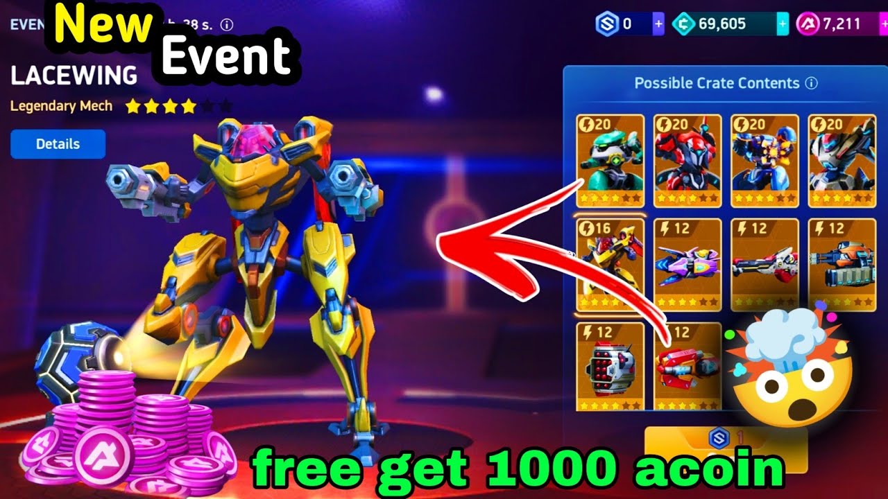Mech Arena get free 1000 Acoin and free MECH 😱