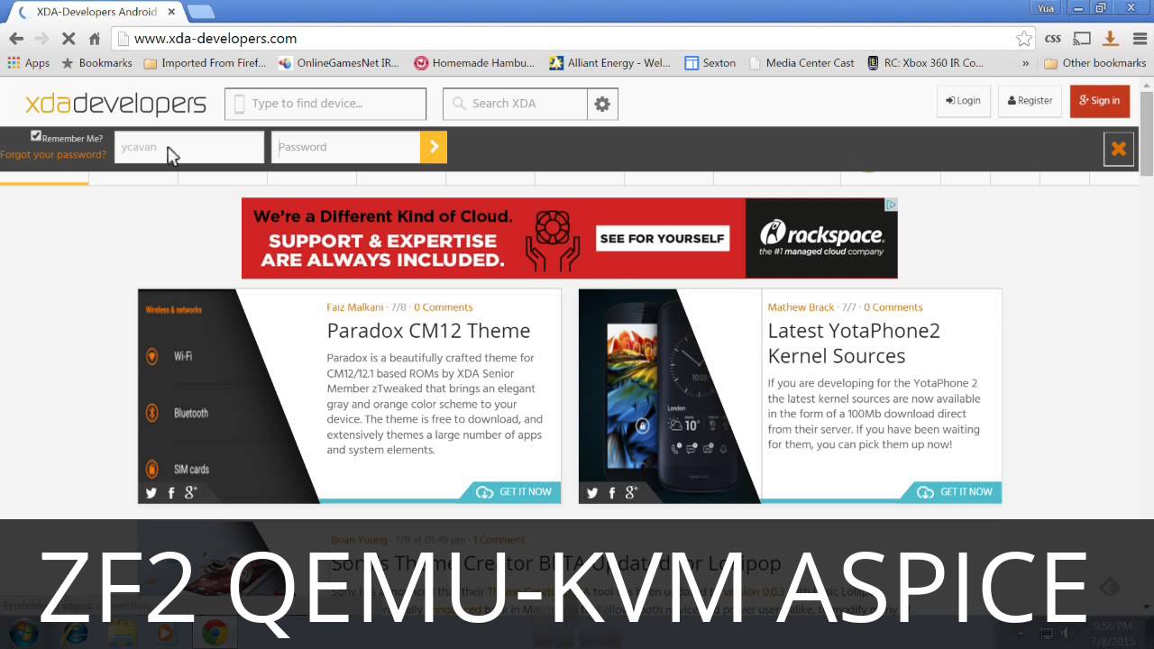 Zenfone 2 Qemu-KVM kernel running Windows, rendered with aSpice