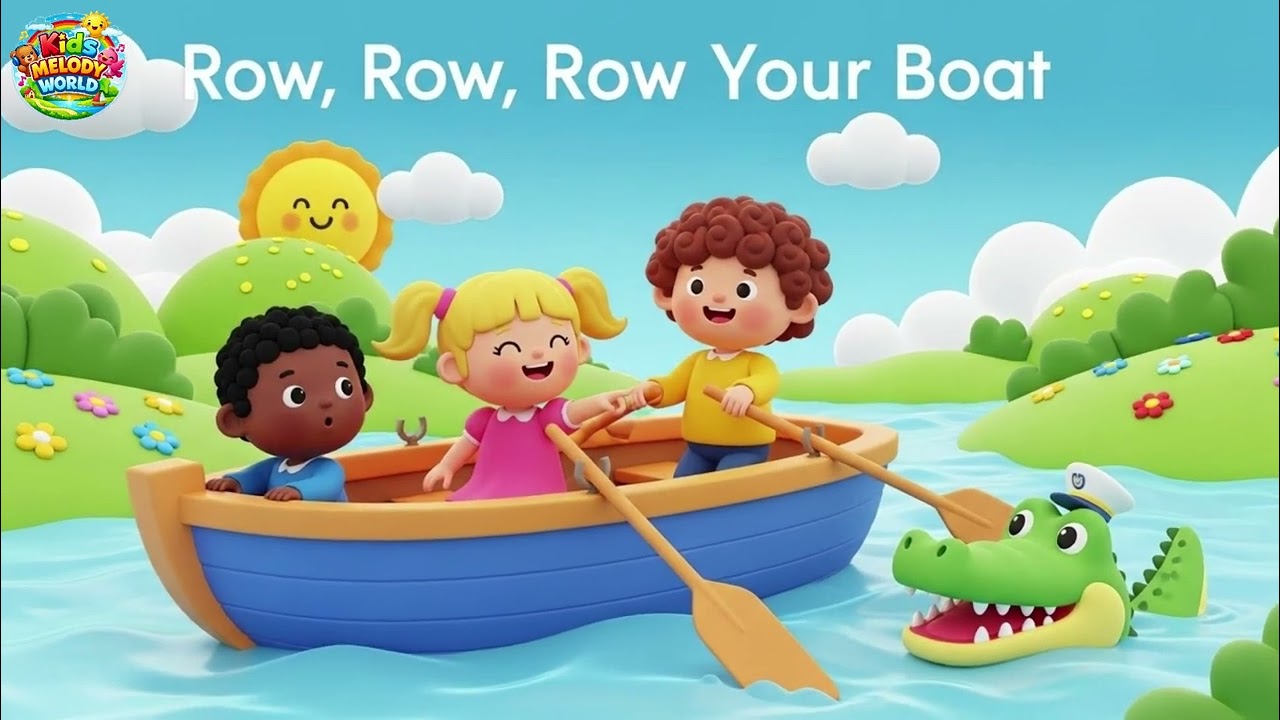 Row Row Row Your Boat 🚣‍♂️ | Fun Nursery Rhyme for Kids & Toddlers | Kids Melody World