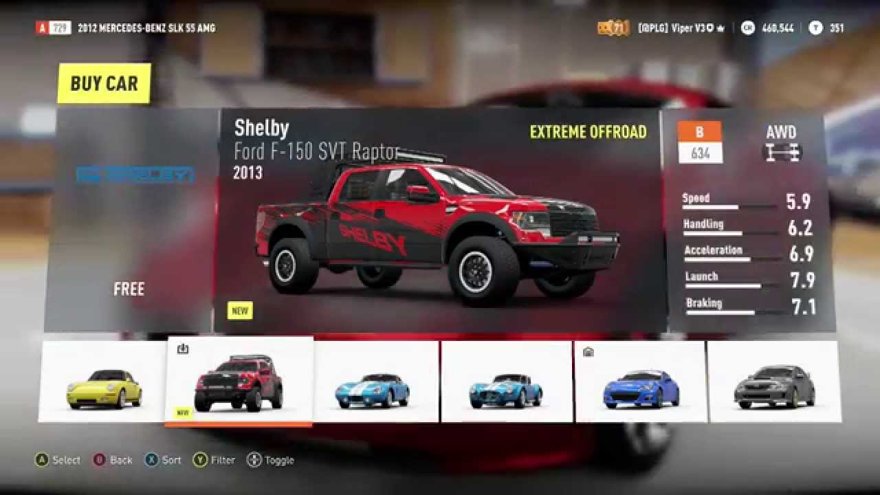 Forza Horizon 2 - Examples of paint schemes for the Shelby Ford F-150 SVT Raptor