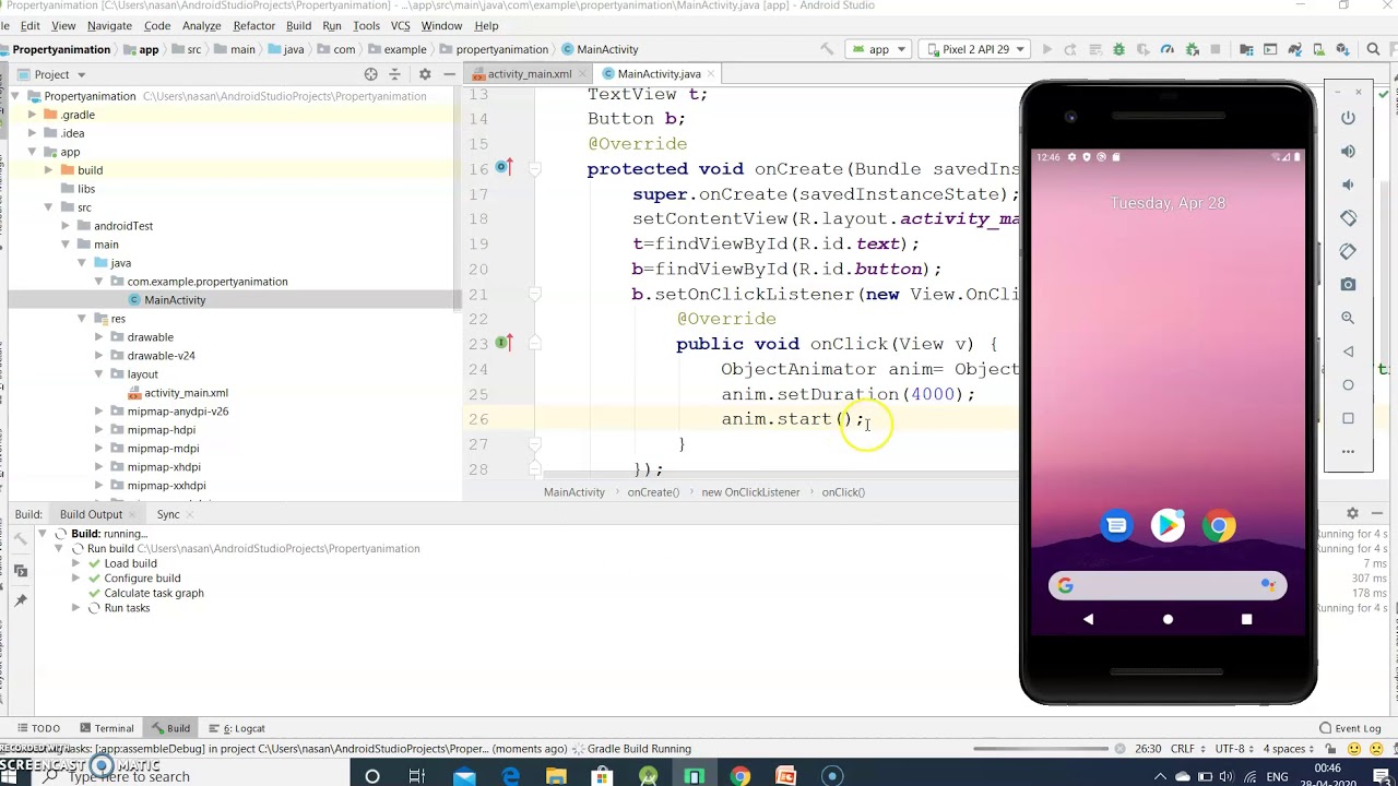 Property animation in Android