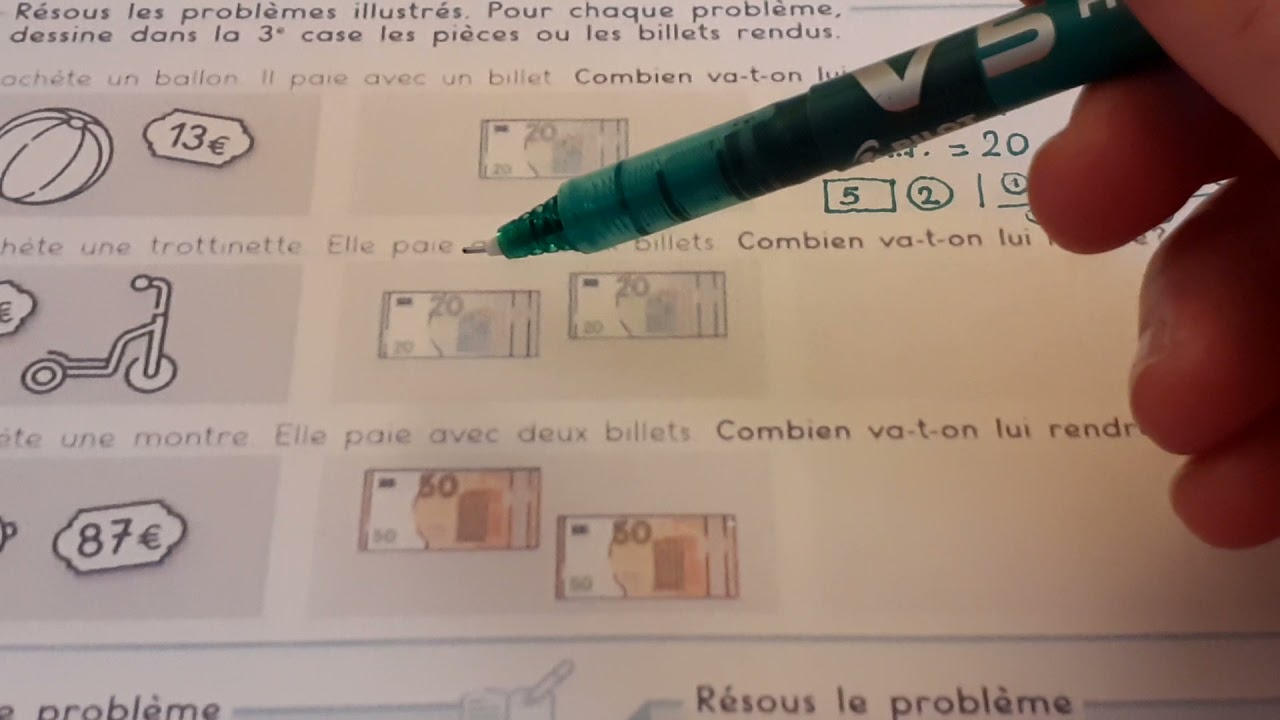 CE1 Résoudre des problèmes impliquant des prix : les euros (2)