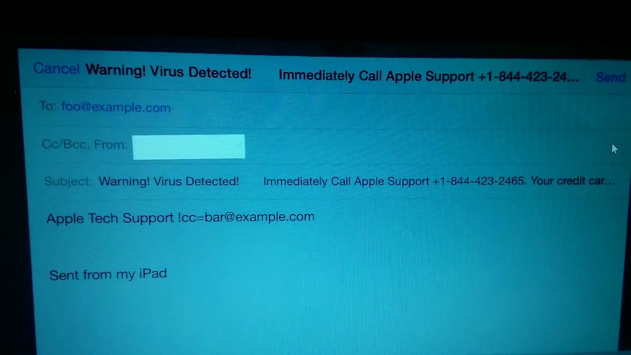 Ipad:  Warning! Virus Detected.  Call Apple Support Spyware.  Close and Clear Cache on Safari