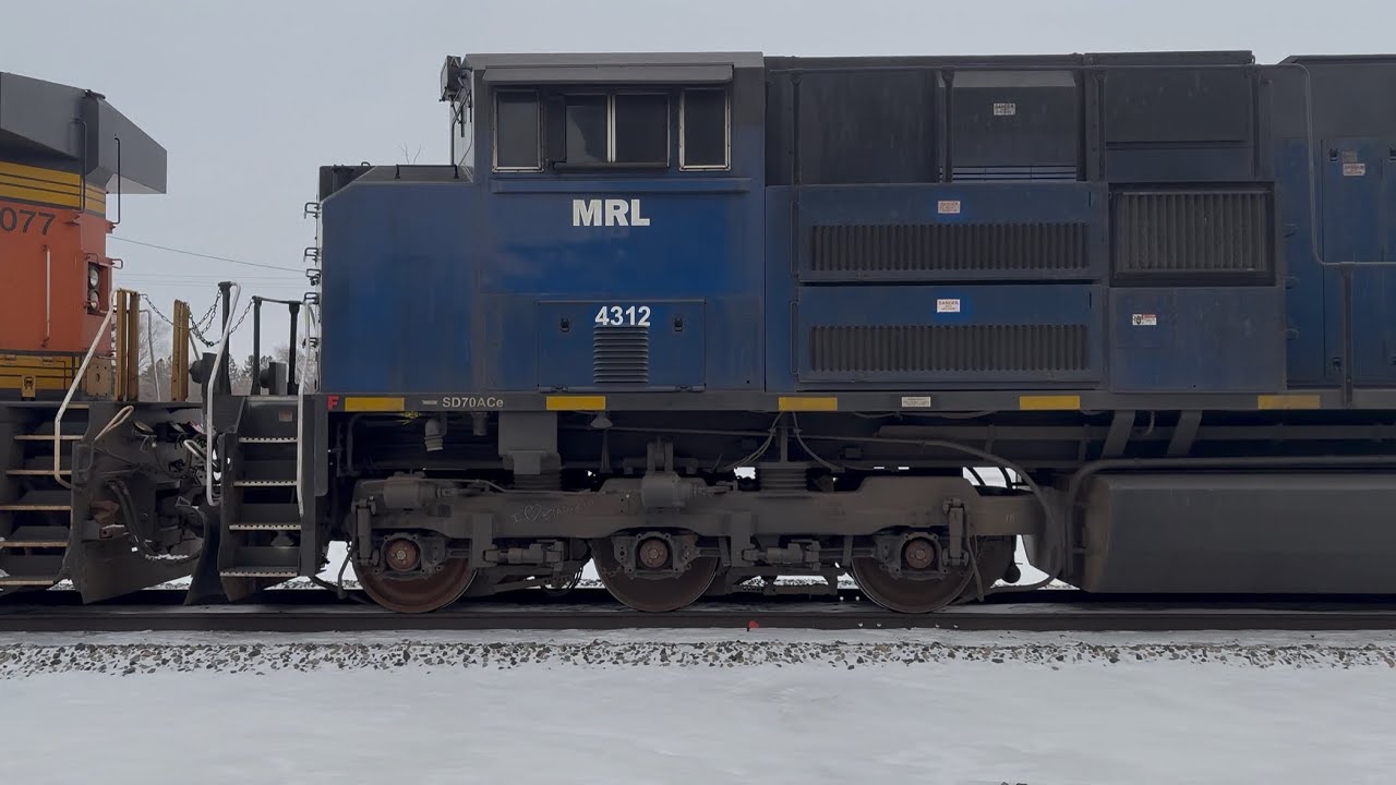BNSF #6077 leads Superior coal loads with MRL #4312 as I chase them in 4 locations