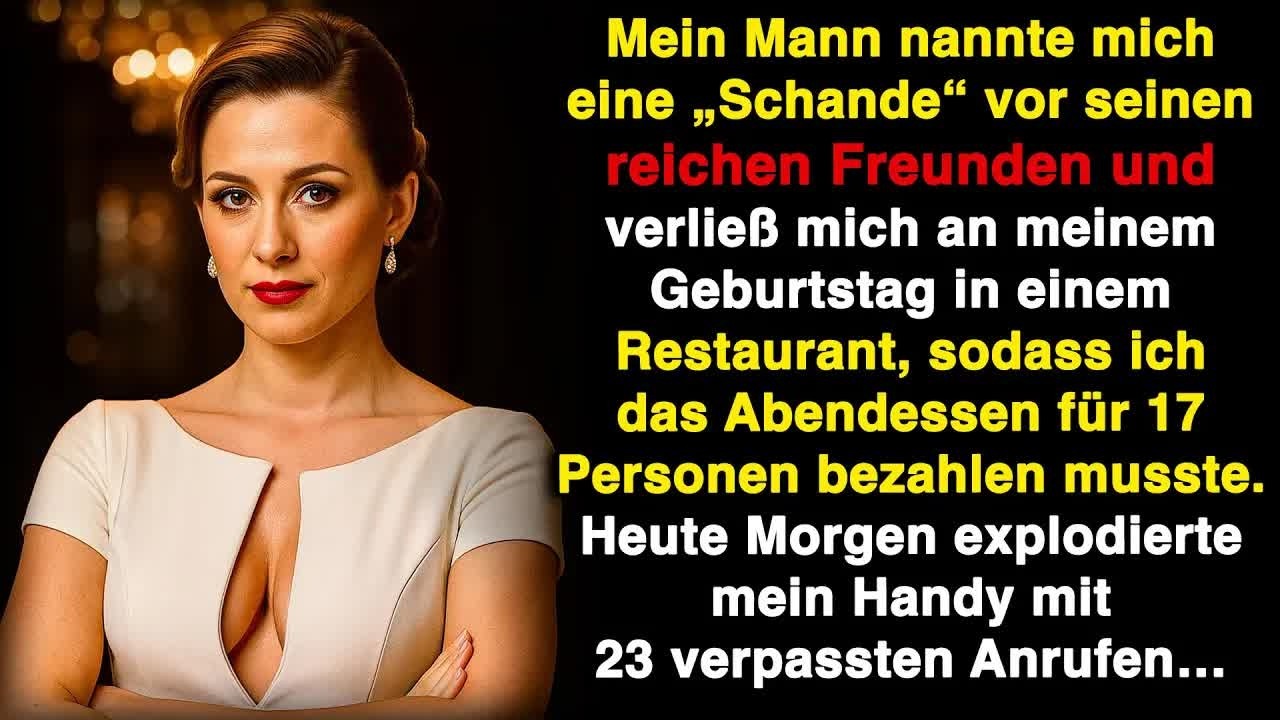 Mein Mann nannte mich eine Schande vor seinen reichen Freunden und ließ mich das Abendessen beza