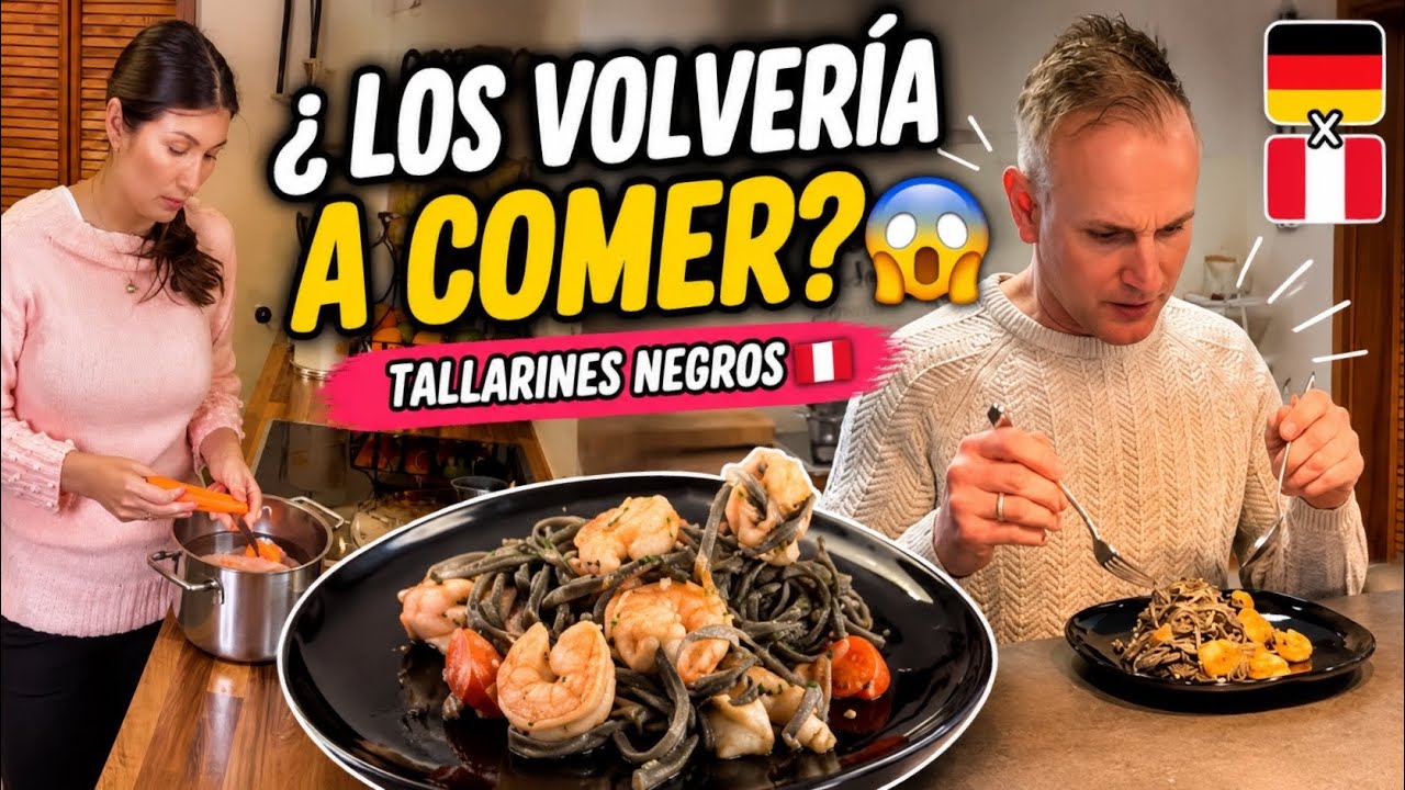 Tallarines negros | Así  reacciono mi esposo 😋 | Día con Nieve en Alemania 🇩🇪 - Shirley Tocic 