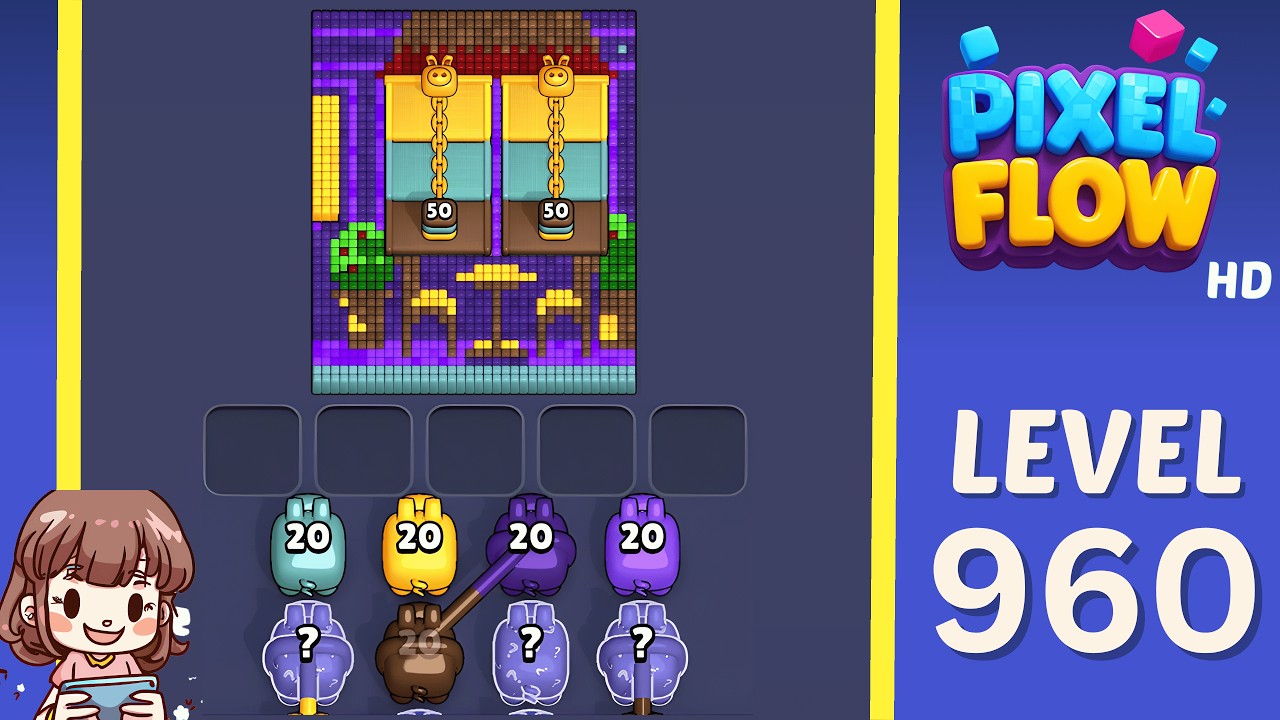 Pixel Flow Level 960 Solution Walkthrough