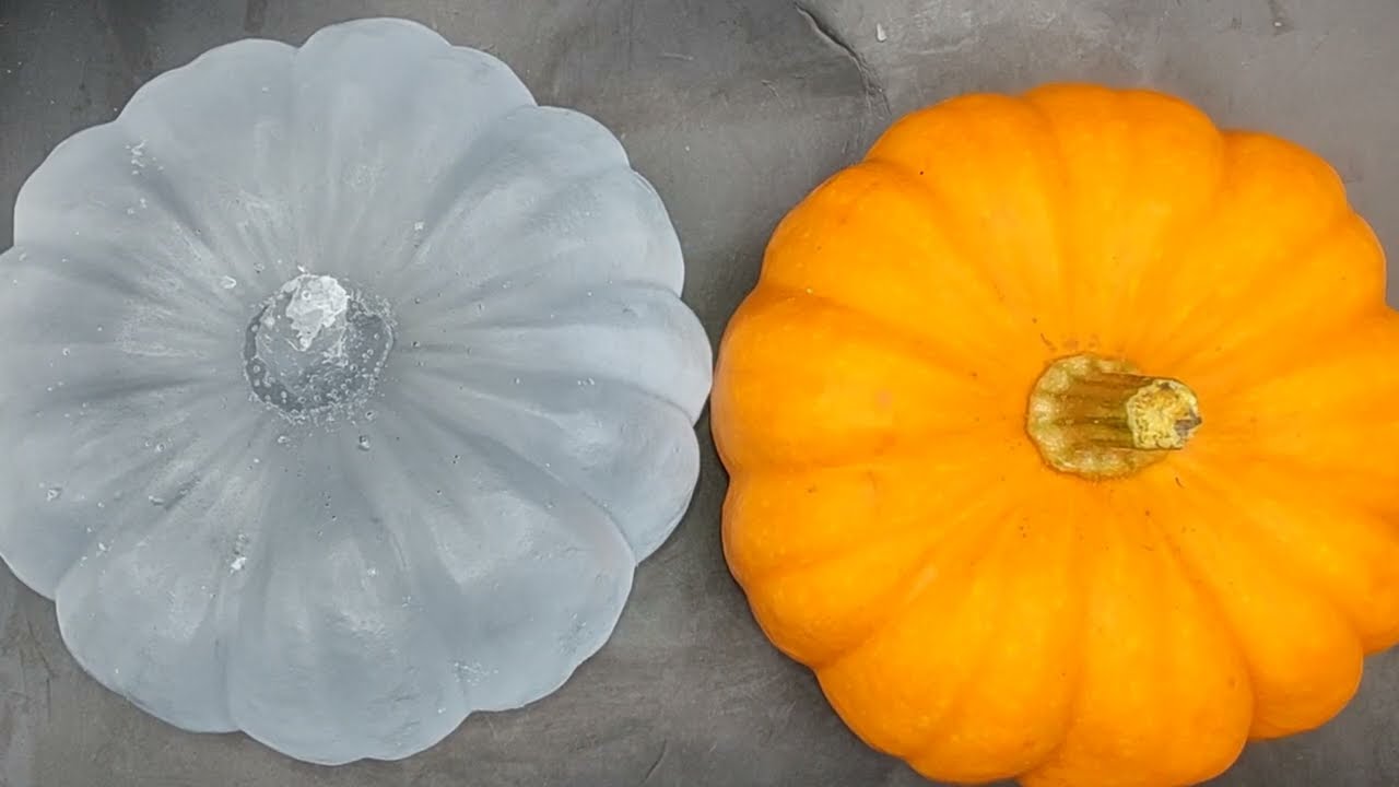 50. A fun experiment learning how to make silicone molds for epoxy  using a real pumpkin unique art.