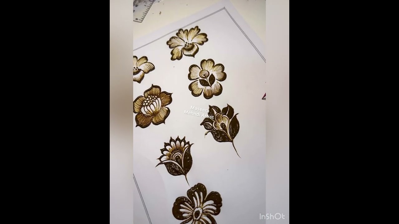Different types of Gulf henna flowers / Dubai henna \ Gulf floral flowers / Bold flowers #gulfhenna
