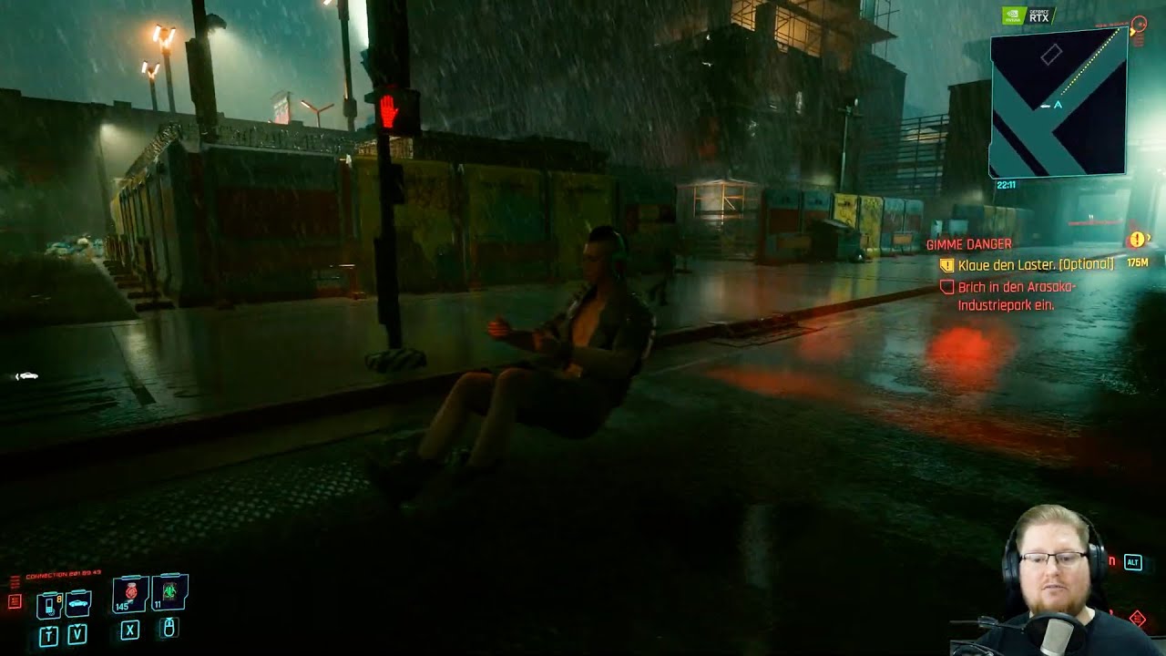 Peter versucht einen Laster in Cyberpunk 2077 zu klauen